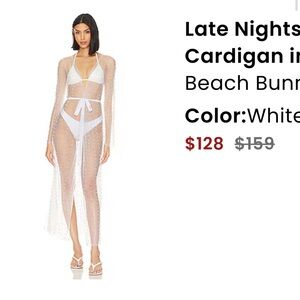 Late Nights Pearl Mesh Cardigan in White
Beach Bunny